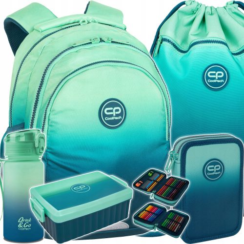  CoolPack többrekeszes iskolai hátizsák Shades of green 21 l + 4 egyéb termék