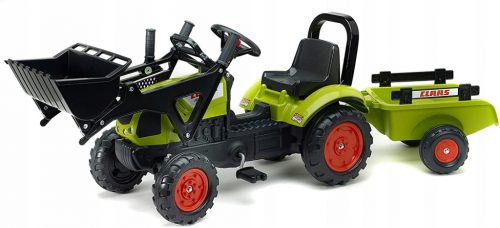  FALK Green Claas traktor pótkocsival és pedálos kanállal 2 évre