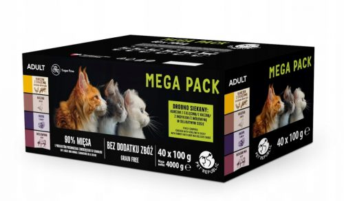  PET REPUBLIC tasakos nedves táp macskáknak, ízkeverék 160 x 100g