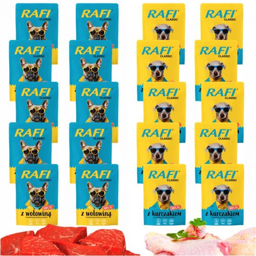  Rafi Dolina Noteci nedves kutyaeledel, vitaminok, csirke tasak, 400g