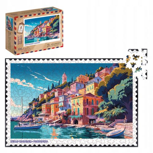  Fából készült puzzle Milliwood - Hello Traveler - Portofino 51x34 - 500 db.