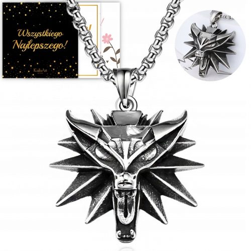  A WITCHER NYAKKÉC, WOLF AMULET, 316 ROZSDAMENTES ACÉL