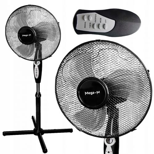  Mega-M padlóventilátor Ventilátor 40 cm fekete