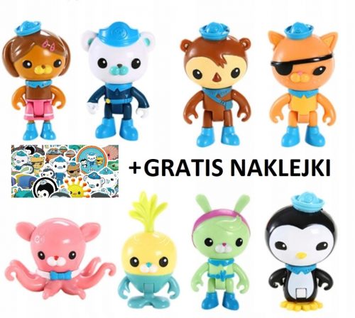  OCTONAUTS FIGURINES 8 DB. MINŐSÉGI KÉSZLET Kocurro Kapitan Pinio Dusia Xenia