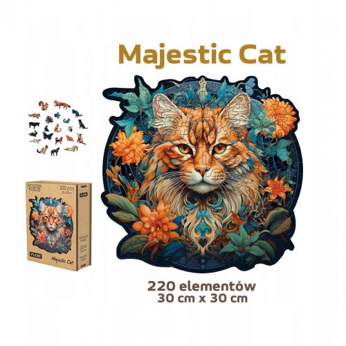  FLOW Wooden Majestic Cat Puzzle - 220 db - Lengyel termék