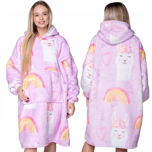  BLANKET SWEATSHRT Oversize 2 az 1-ben BLANKET SWEATSHRT XXL LAMA mintás születésnapi ajándék karácsonyi