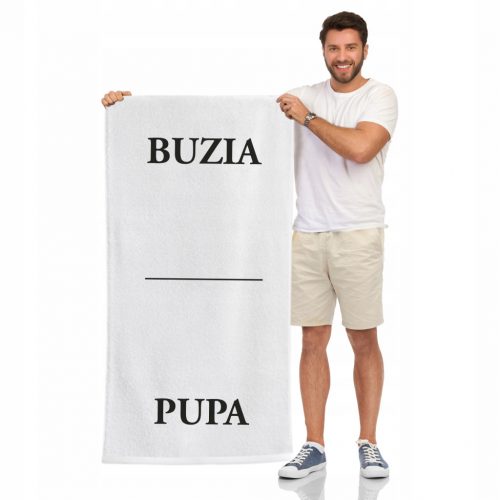  BUZIA PUPA fürdőlepedő 70x140 Vicces születésnapi ajándék egy pasinak