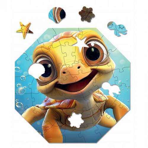  Milliwood fa puzzle - Szia kicsi vagyok - Theo Turtle 29x29 - 46 db.