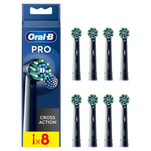  8x BRAUN ORAL-B CROSS EB50 BLACK HEAD HEAD