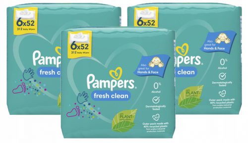  PAMPERS FRESH CLEAN nedves törlőkendők 6 x 52 DB