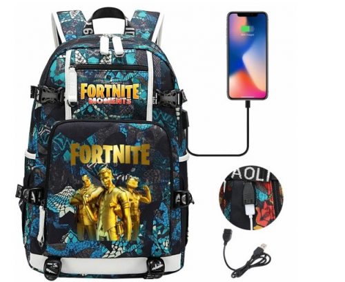 NAGY KAPACITÁSÚ NAGY FORTNITE hátizsák, VÍZÁLLÓ USB ÚJ DESIGNS-6