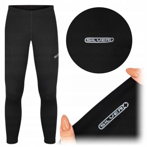  THERMOACTIVE FÉRFI NADRÁG 4XL leggings fekete hosszú johns leggings SILVER+ 4XL