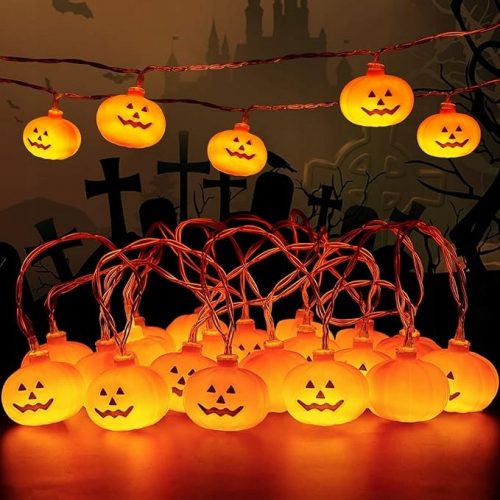  Halloween díszlámpák, tökfüzér lámpa 3 m 20 LED