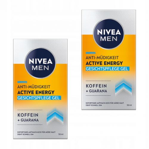  NIVEA MEN ACTIVE ENERGY Arcgél-krém - férfi koffeinnel 50ml x2