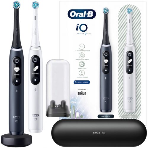  Oral-B iO Series 7 Duo mágneses fogkefe fehér és fekete