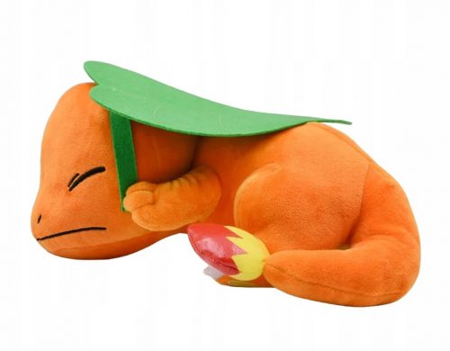  Charmander POKEMON GO MASCOT LARGE plüssjáték, 27 cm, levél alatt alszik