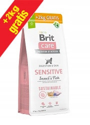  BRIT Care Dog Sustainable Sensitive Insect Fish 12kg+2 ingyenes kutyaeledel