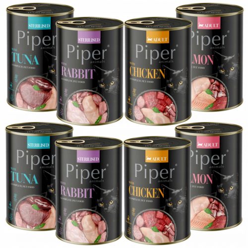  PIPER Dolina Noteci nedves macskaeledel, ízkeverék, 8 x 400g, gabonamentes