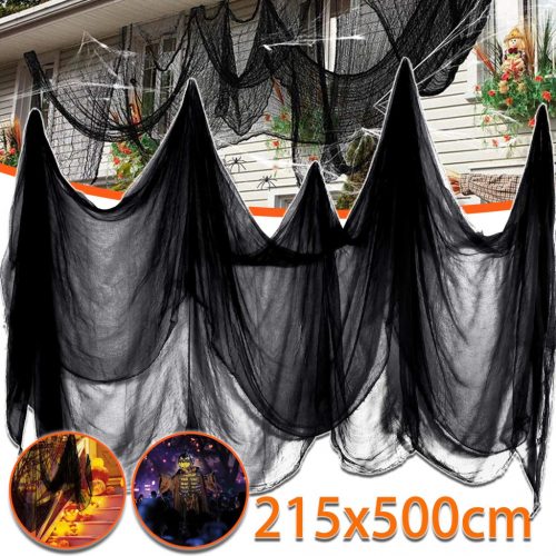  FEKETE IJES HALLOWEEN ANYAG, 2,15 X 5M, HALLOWEEN DEKORATÍV