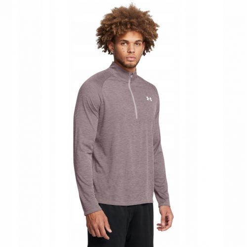  Under Armour UA Tech Textured 1/2 Zip férfi edzés hosszú ujjú - barna