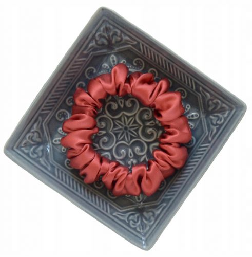  Rugalmas scrunchie selyem frottír mini TERRACOTA RED