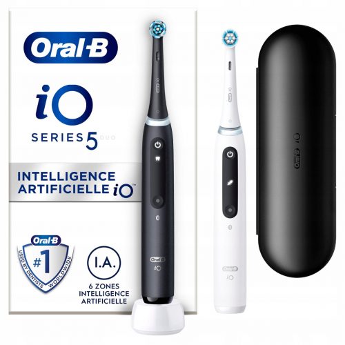  SZETT 2x Oral-B iO5 Duo elektromos fogkefe FEKETE FEHÉR