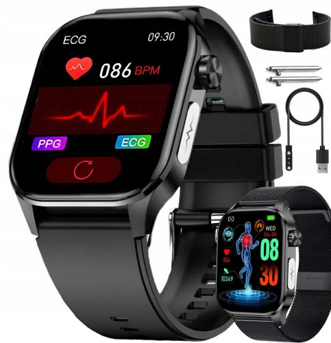  SMARTWATCH WATCH EKG CUKOR MÉRÉS PULZUS NYOMÁS HŐMÉRSÉKLET telítettség