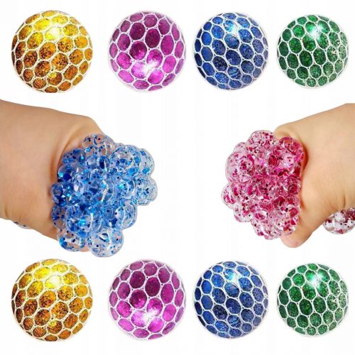  GNIOTEK ANTISTRESS NETTÓ SQUISH BALL GLITTERBEN 7cm