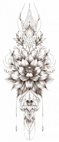  IDEIGLENES TETTOO LOTUS FLOWER ROSE NŐI MANDALA NŐI BOHO NŐI