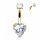  TITANIUM GOLDEN HEART BELLYRING 1.6/10/5/8