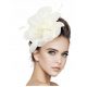  Krémes ecru fascinator toque, stílusos kalap, masni, bankett, úrvacsora