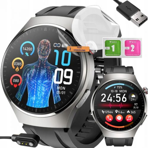 FÉRFI KARDIO ÓRA SMARTWATCH VÉRCUKORMÉRÉS + HŐMÉRSÉKLET