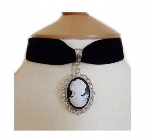  NŐI VINTAGE VINTAGE BLACK HALLOWEEN CHOKER S 388