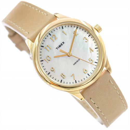  NŐI TIMEX TW2W15800 EASY READER bézs ÓRA ELEGÁNS SZÍJON