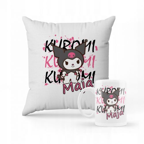  PÁRNA + BÖRGÉS KÉSZLET Kuromi Sanrio Hello Kitty AJÁNDÉK + NÉV #17