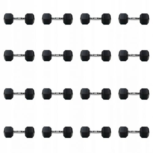  HEX Súlyzókészlet 2 X 2,5-20 KG 180 KG GUMIBEVONATOS