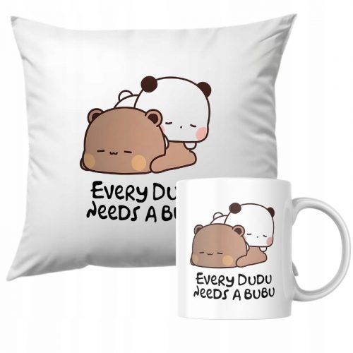  Ajándék szett bögre + párna "Every Dudu Needs a Bubu" mackó ajándék