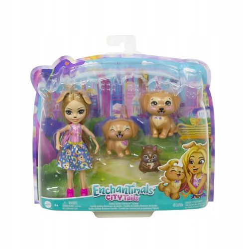  Mattel Enchantimals City Tails Gerika Golden Retriever Family baba