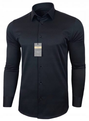  Férfi fekete testes ing Lavier - SLIM FIT Cotton S-es méret