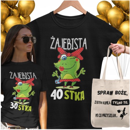  AJÁNDÉK 40 50 60 30 SZÜLETÉSNAPI NŐI PÓLÓ SZETT + BEVÁSÁRLÓ TÁSKA