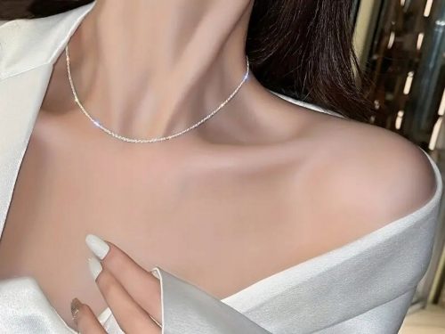  Nyaklánc, egyláncú ékszer, EZÜST choker, finom a nyak körül