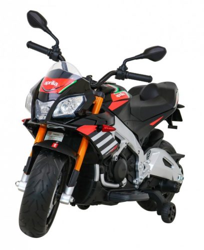  APRILIA TUONO V4 AKKUMULÁTOROS MOTORKERÉKPÁR GYERMEKEKNEK, FEKETE + MP3 PANEL + KEREKEK