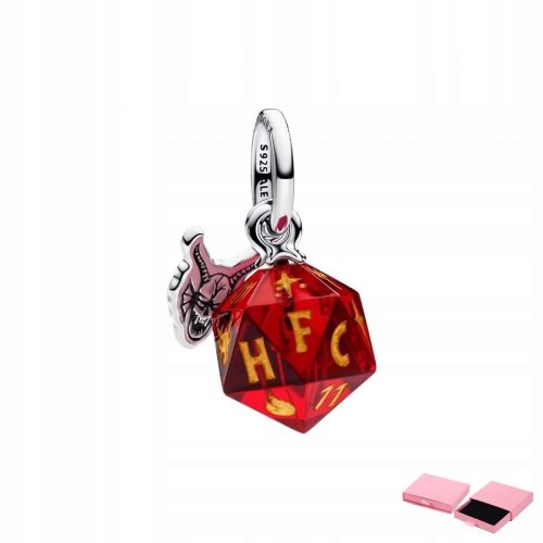  S925 ezüst Stranger Things Hellfire Club Cube Charm medál