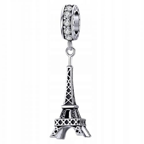  Charms Eiffel-torony ezüst 925 függő cirkóniával