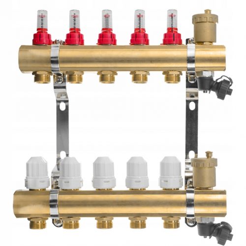  Elosztó padlófűtéshez, 5-2x szelep, 2x légtelenítő.