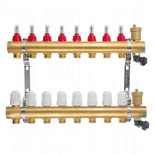  Elosztócső padlófűtéshez 8-2x szelep 2x légtelenítő.