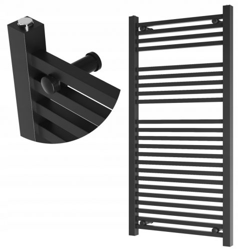  FEKETE FÜRDŐSZOBAI RADIATOR 120x50 cm MODERN BERGEN RADIATOR