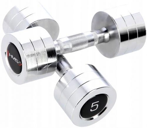  Chrome Súlyzók HMS CHD05 2x5kg Súlyzók Sport Gym Edzés