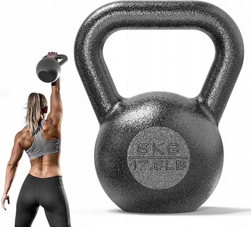  Masszív öntöttvas Kettlebell PROIRON 8 kg Fekete 1 db.