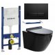  WC SZETT GEBERIT BASIC UP100 KERETES TÁL SLIM ARBO BLACK GLOSS